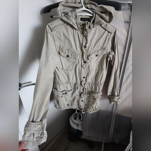 Talula Beige Button-Up Jacket